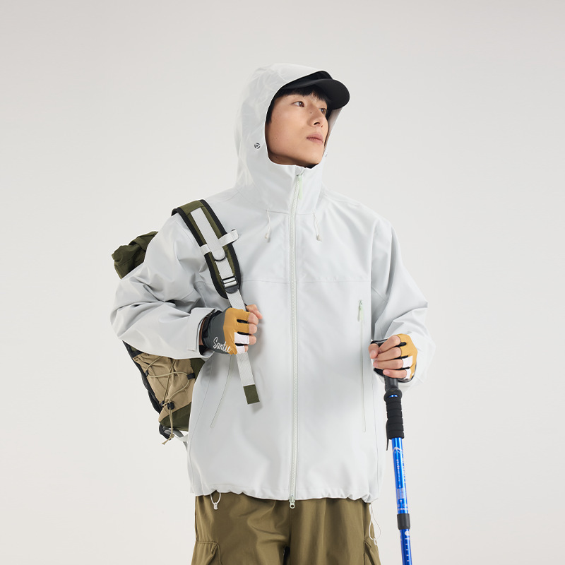 秋冬批发新款情侣硬壳冲锋衣户外防风防水单层机能登山服热封2开|undefined