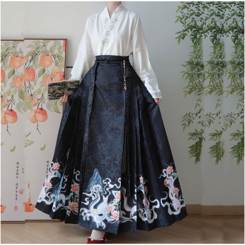 Chinese Style Original Han Dynasty Ming Dynasty Female Yue Fox Shenglian National Style Trendyy Han Dynasty Spring and Summer Daily Wear Student Women's Clothing