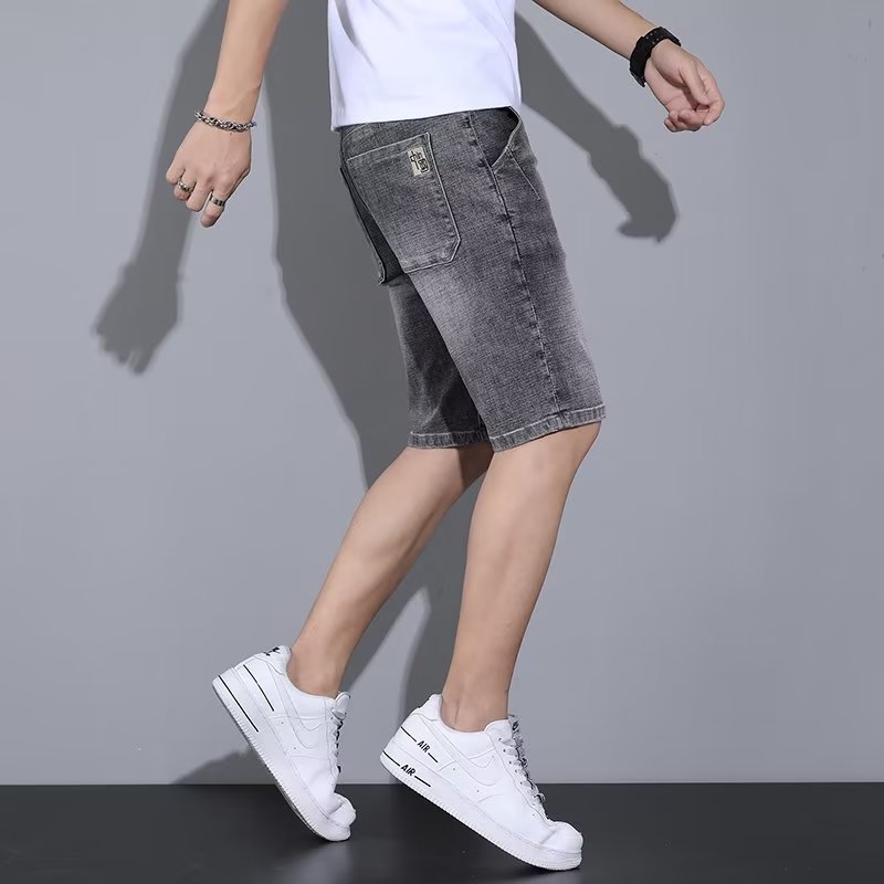 Pantalones de jeans elásticos para hombres, pantalones de verano delgados, tendencia universal, pantalones elásticos suaves, deportes estudiantiles