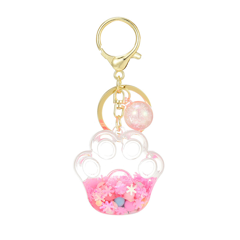 (2개) 인터넷 축하 고양이 클로 아크릴 키 체인 여성 도서 가방 펜던트 작은 보석 오일 샌드 키 체인 창조적 인 교수형 장식품