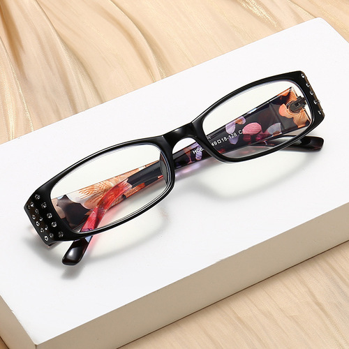 Factory goods new style floral glasses with diamonds, high-end fashion adult blue light blocking reading glasses, frame glasses, factory wholesale