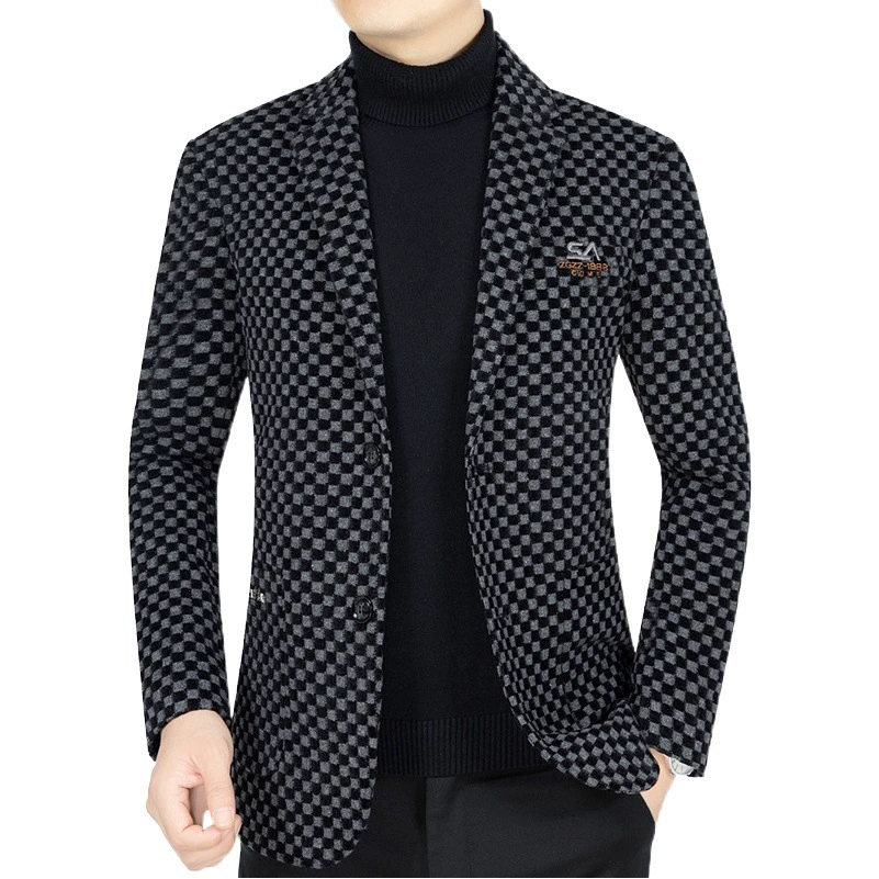 Мужской пиджак нового фасона Весна-Осень 2025 для мужчин среднего возраста, элегантный деловой повседневный костюм, верхняя одежда для мужчин