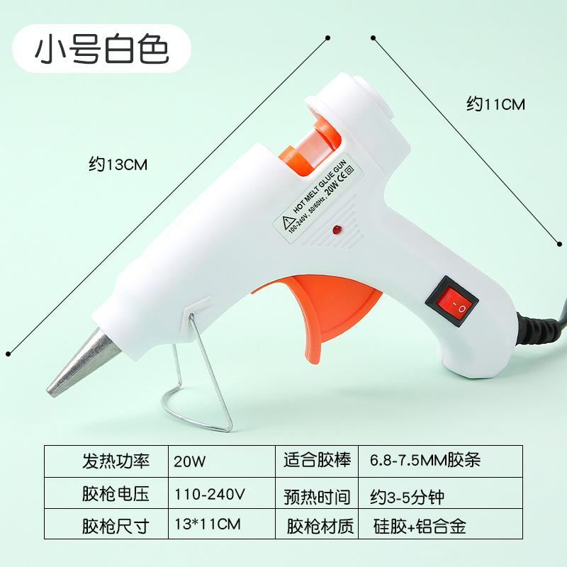 Tamaño pequeño pistola de pegamento de fusión en caliente práctica tira de silicio de vidrio barra de pegamento de fusión en caliente mini pistola de pegamento hecho a mano herramienta de bricolaje material