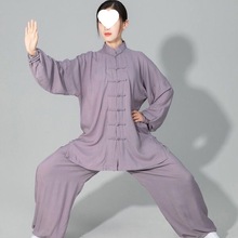 H6N棉绸太极服夏秋冬纯棉练功服男女晨练服老人服透气太极拳服表