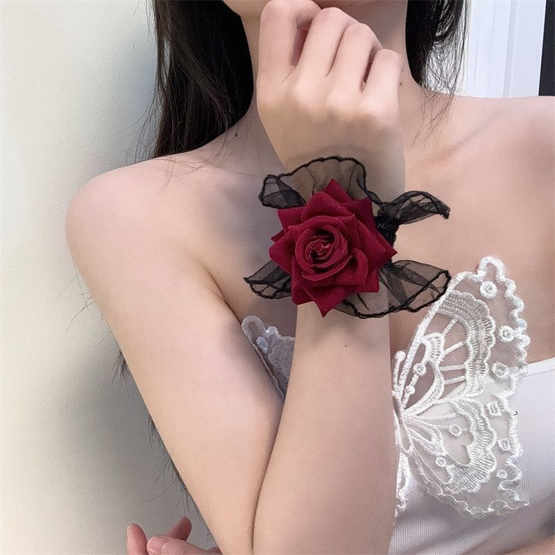 Foreign Trade Hot-selling Wedding Gothic Flower New Rose Lolita Bracelet Lace Wristband Small Fresh Matching
