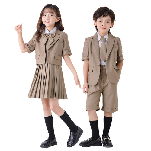 Preschool summer uniform set for boys and girls, British style, school uniform for primary school students, class uniform, choir uniform