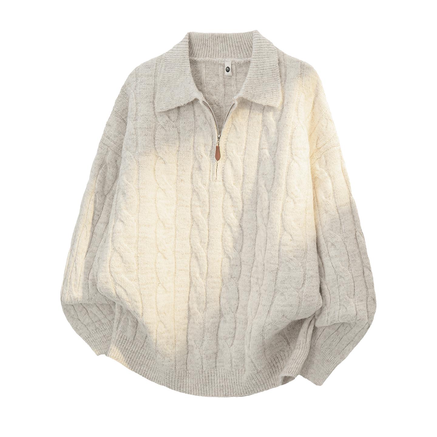 Polo camiseta de puntada suéter hombre torcido medio cremallera viejo viento de invierno suéter de tendencia transfronteriza al por mayor sin quemar