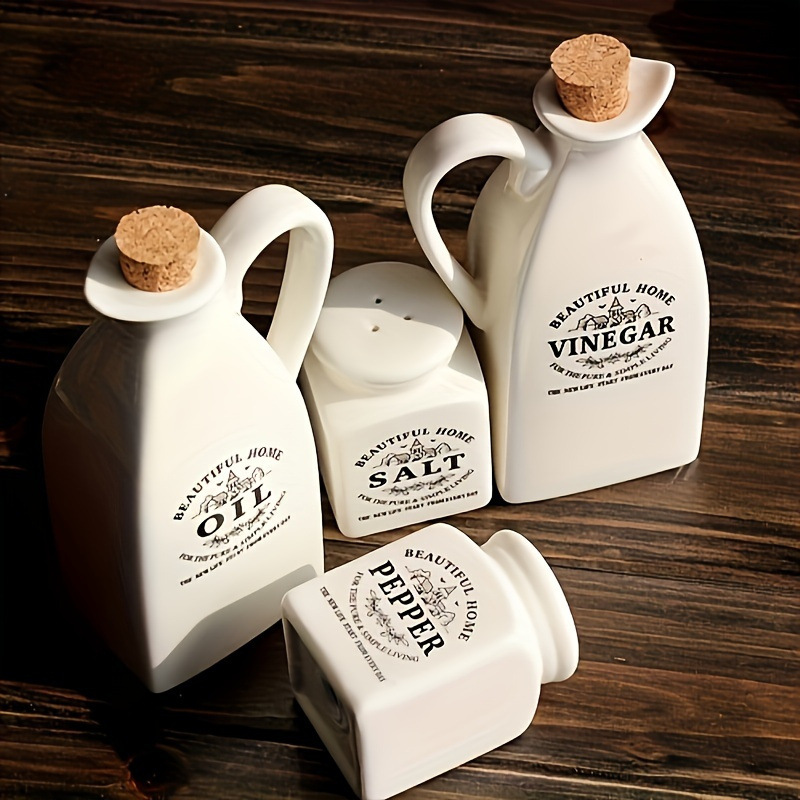 TEMU almacén en el extranjero nuevo agente de comidas entretenimiento botella de cerámica tanque de aceite a prueba de fugas