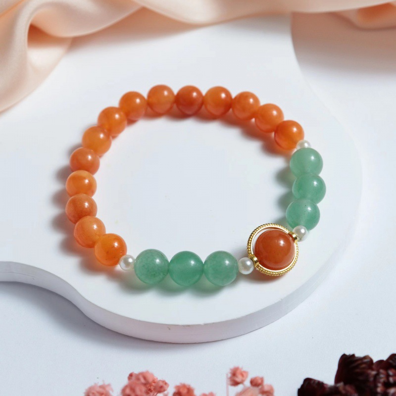 Dongling pulsera de jade de piedra esmeralda pulsera de jade multi-círculo un solo anillo pulsera de calabaza transmisión en vivo fuente de bienestar