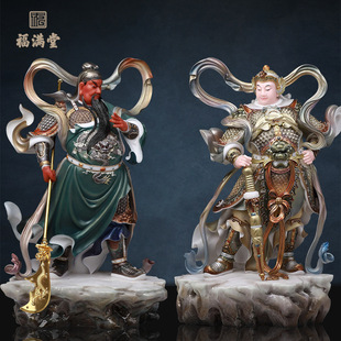 Fushengdong Weidu Bodhisattva Buddha Statue for Home Worship Imitation White Marble Guan Gong Weidu Weitian General Statue Ornaments
