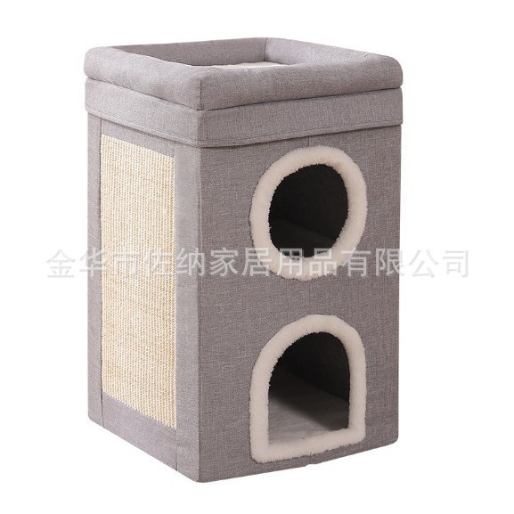 La guarida para gatos de doble capa es universal para el invierno, cálida y semicerrada, grande, extraíble y lavable, fácil de limpiar, nido para mascotas plegable