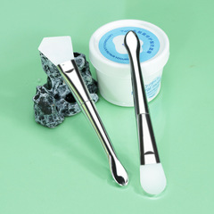 Silicone double-headed mask brush with scoop, dual-purpose mask application brush, mask adjusting stick, portable DIY beauty tool