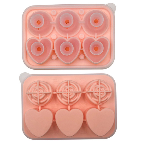玫瑰冰球模具冻威士忌玫瑰爱心组合冰格食品级硅胶家用制作冰盒