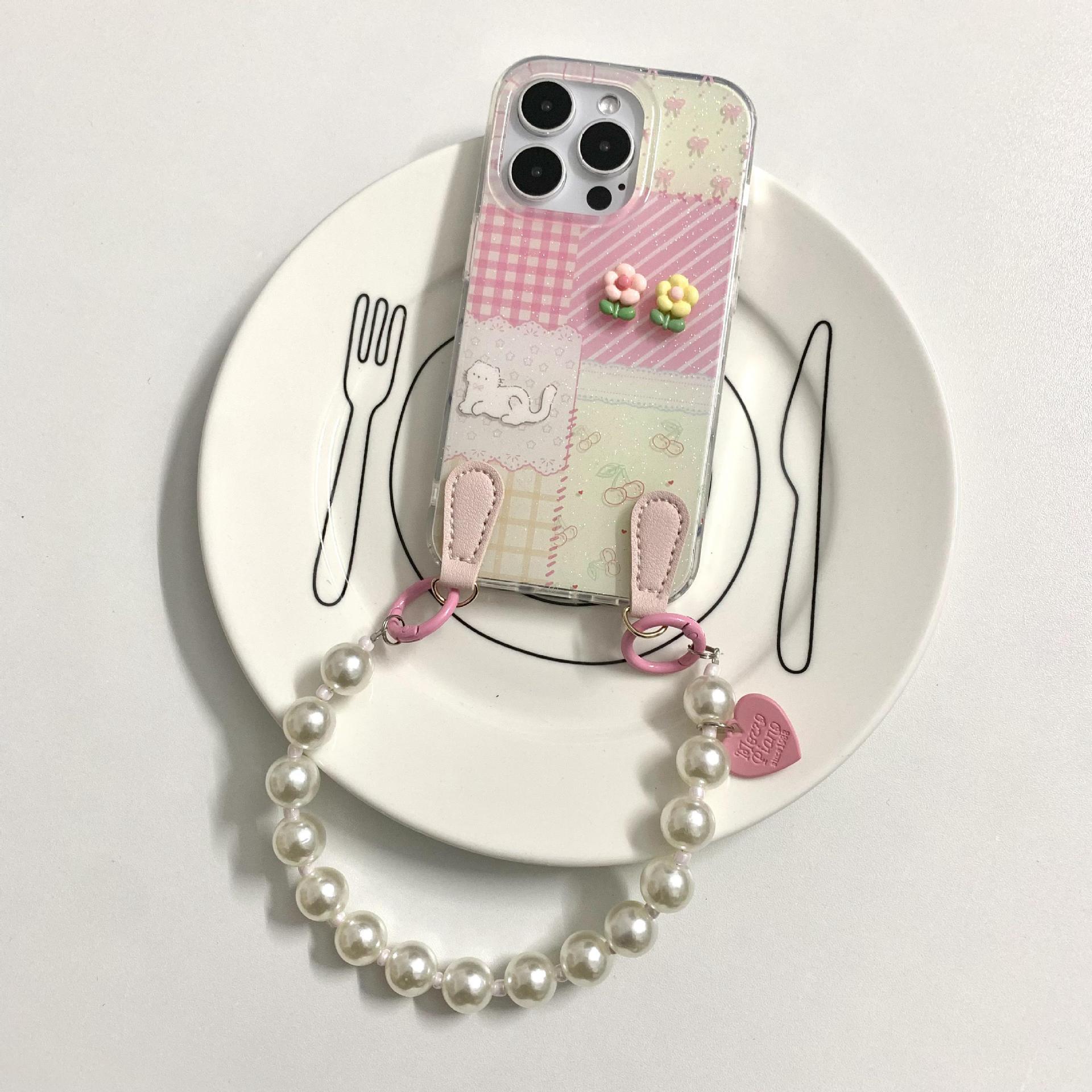 Chica ins empalme flor tridimensional a cuadros para iphone16ProMax/15 funda para teléfono móvil Apple 13 nuevo 14