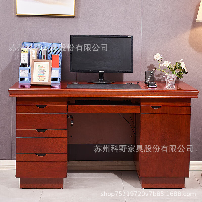 Mesa de oficina pintada y silla nueva combinación de personal chino de una sola persona mesa de computadora doméstica de madera maciza mesa de gerente