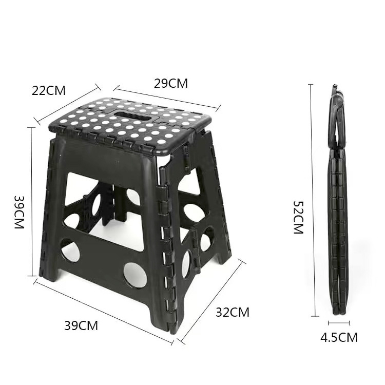 Taburete de plástico reforzado, taburete plegable ligero, banco de comedor para interior y exterior.