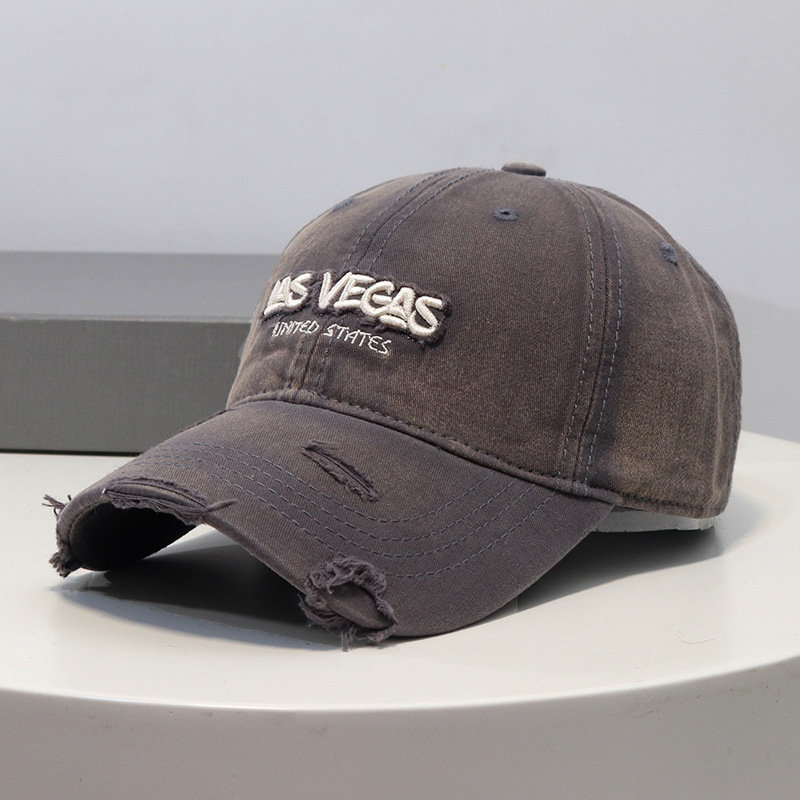 Nuevo retro lavado hace viejas letras sombrero de béisbol mujer ancho borde de sombrero de cabeza grande cara pequeña sombrero de boca de pato superior suave hombre