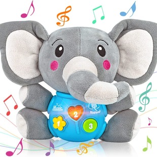 Cross-Border baby comfort Plush Doll Doll sound and light music parent-child Enlightenment toy 0-1 year old baby
