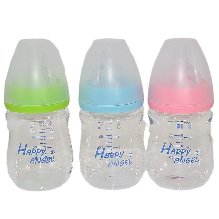 Fábrica al por mayor botellas de vidrio recién nacidos 180ml botellas de agua bebés calibración
