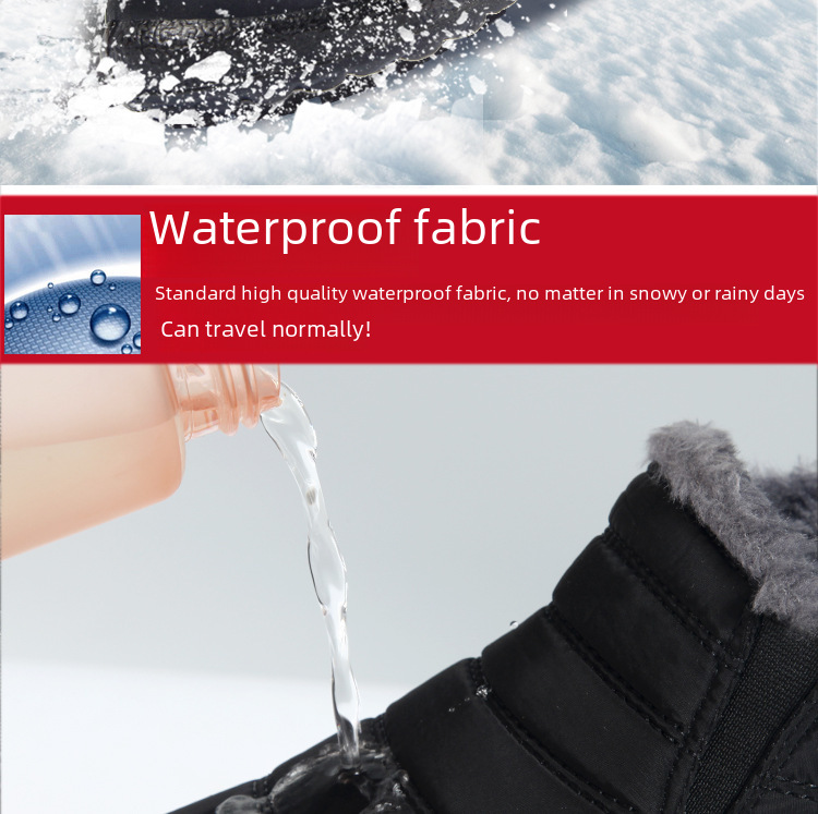 Grandi stivali di cotone, stivali da neve caldi invernali con tomaia in pile impermeabile con parte superiore bassa slip-on Stivaletti da uomo e da donna_voghion.com