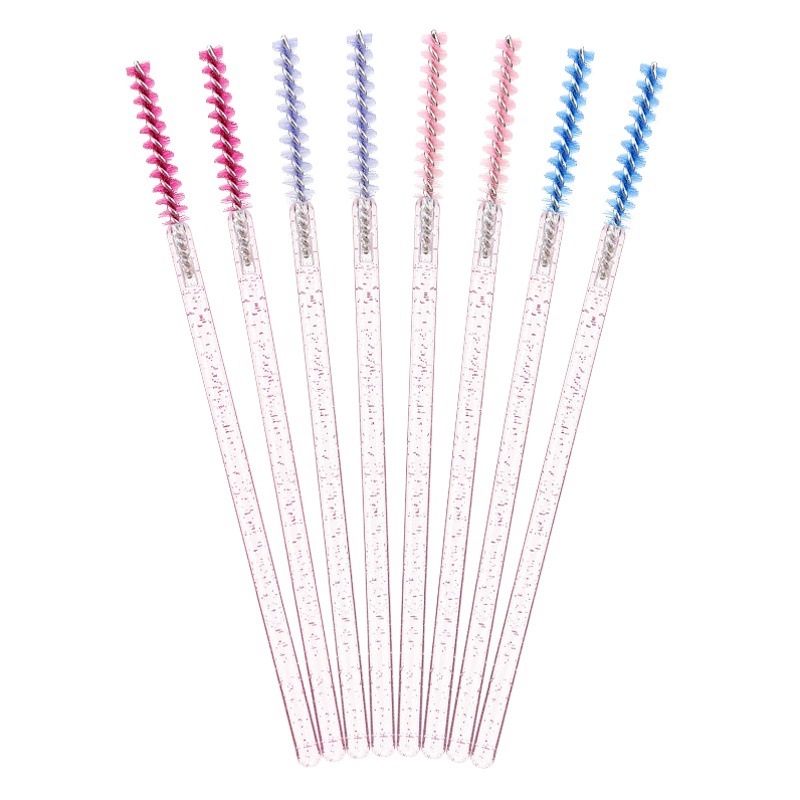 Wholesale disposable eyelash brush crystal rod grafting eyelash small eyebrow brush convenient color solid rod eyelash comb