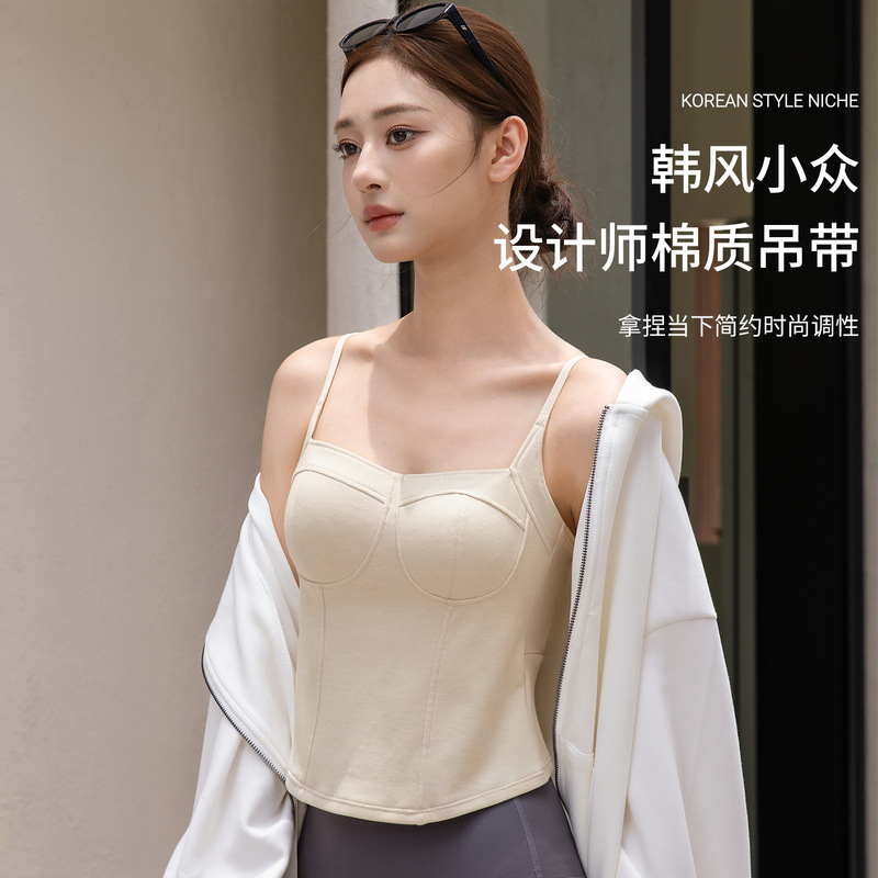 6137 Women's Tank Top Bra with Chest Pads, No Restraint Vest Underwear, 2026 New Model, Brushed Fabric Base Shirt 6137 Women's Tank Top Bra with Chest Pads, No Restraint Vest Underwear, 2026 New Model, Brushed Fabric Base Shirt