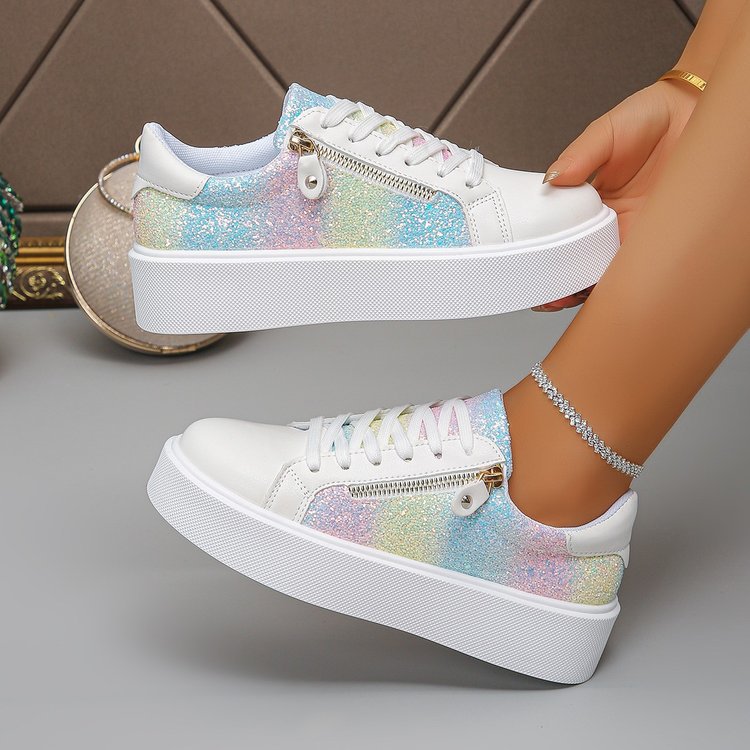 Shiny trend lightweight sneakers for leisure