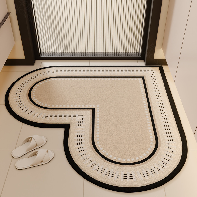 Light Luxury Bathroom Floor Mat for Home Use, Washable, Water-Absorbent, Quick-Drying, Customizable, Stain-Resistant, Non-Slip Diatomaceous Earth Mat