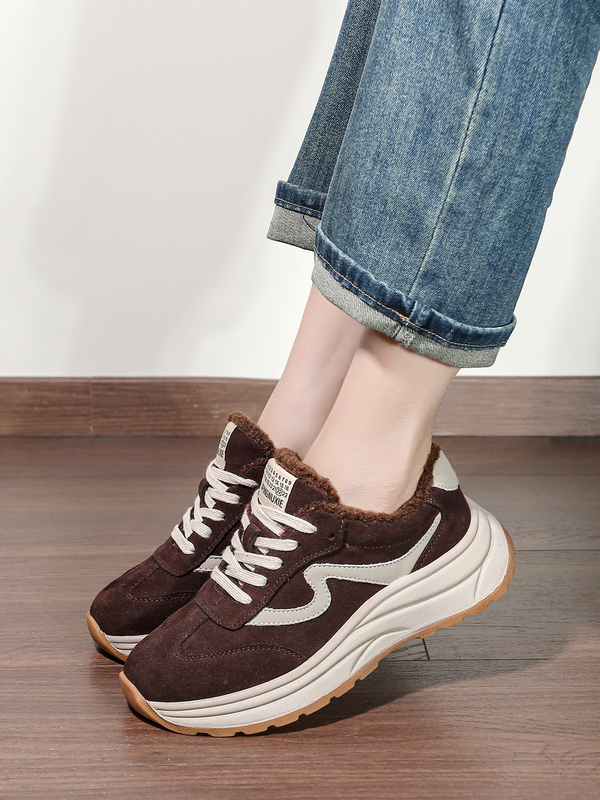 Waterproof Leather Sports Shoes for Women, Wool Warm Sneakers, 2026 Winter New Casual German Training Dad Shoes Waterproof Leather Sports Shoes for Women, Wool Warm Sneakers, 2026 Winter New Casual German Training Dad Shoes