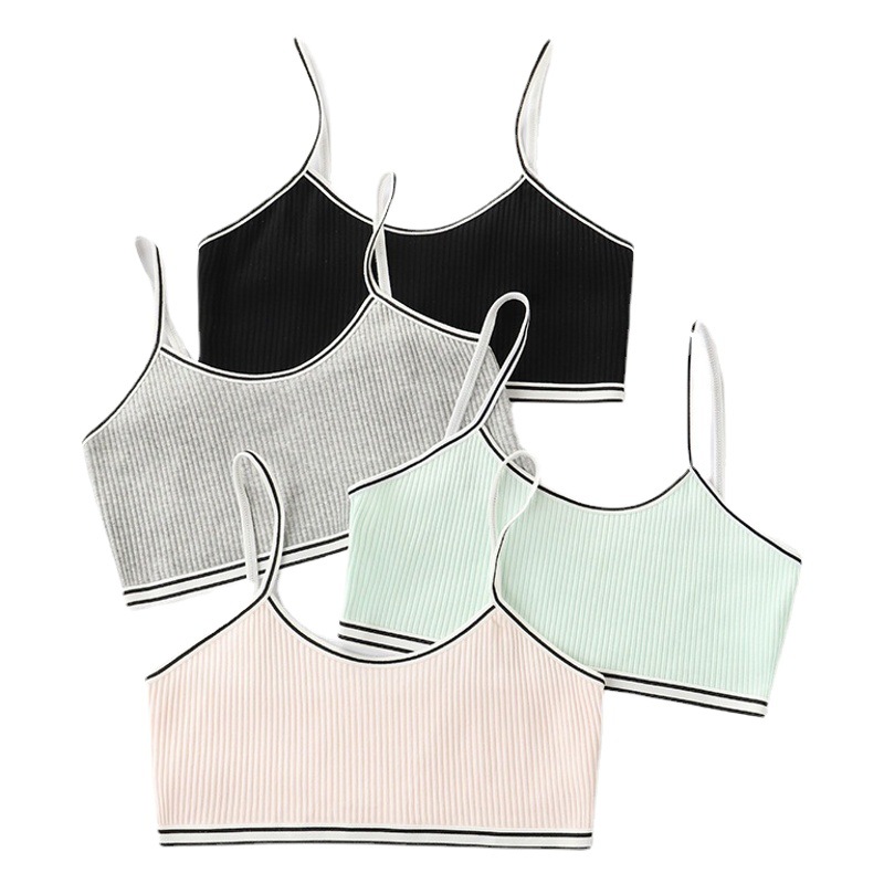 Girls' Tube Top, Pure Cotton, Medium and Large Kidsren's Bra, Middle and High School Girls' Vest, Suspender Intimates, Development Period Kidsren's Bra