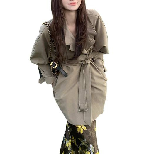 2025【諾丁山旧梦】风衣外套女秋冬韩系气质立领通勤大衣宽松慵懒|undefined