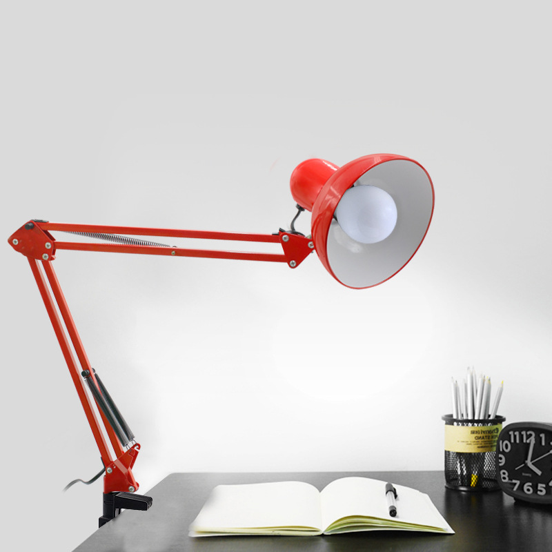 Brazo largo americano, clip de almacenamiento plegable, dormitorio, protección ocular, dormitorio de trabajo, lámpara de uñas, iluminación, lámpara de escritorio con luz de relleno de escritorio