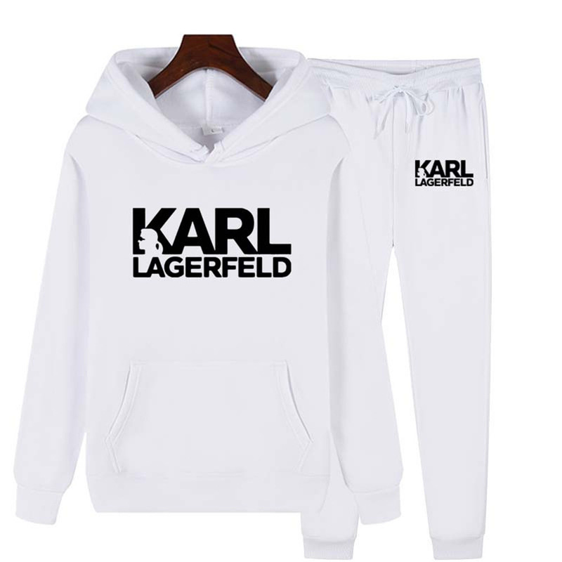 2025 New Fashion Casual Sweatshirt Suit, Karl Pattern Printed Hooded Jacket