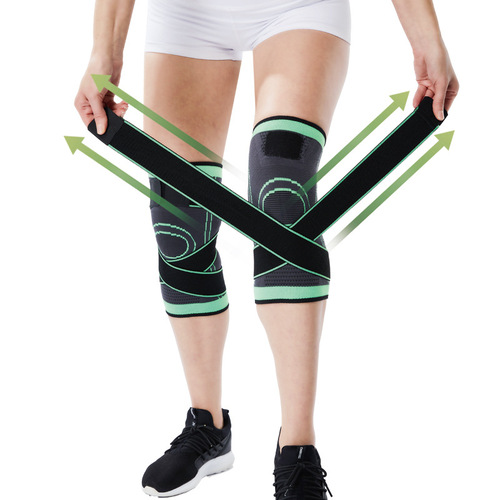 Sports strap knee pads, outdoor running, basketball and cycling knee pads, breathable winding professional compression running knee pads
