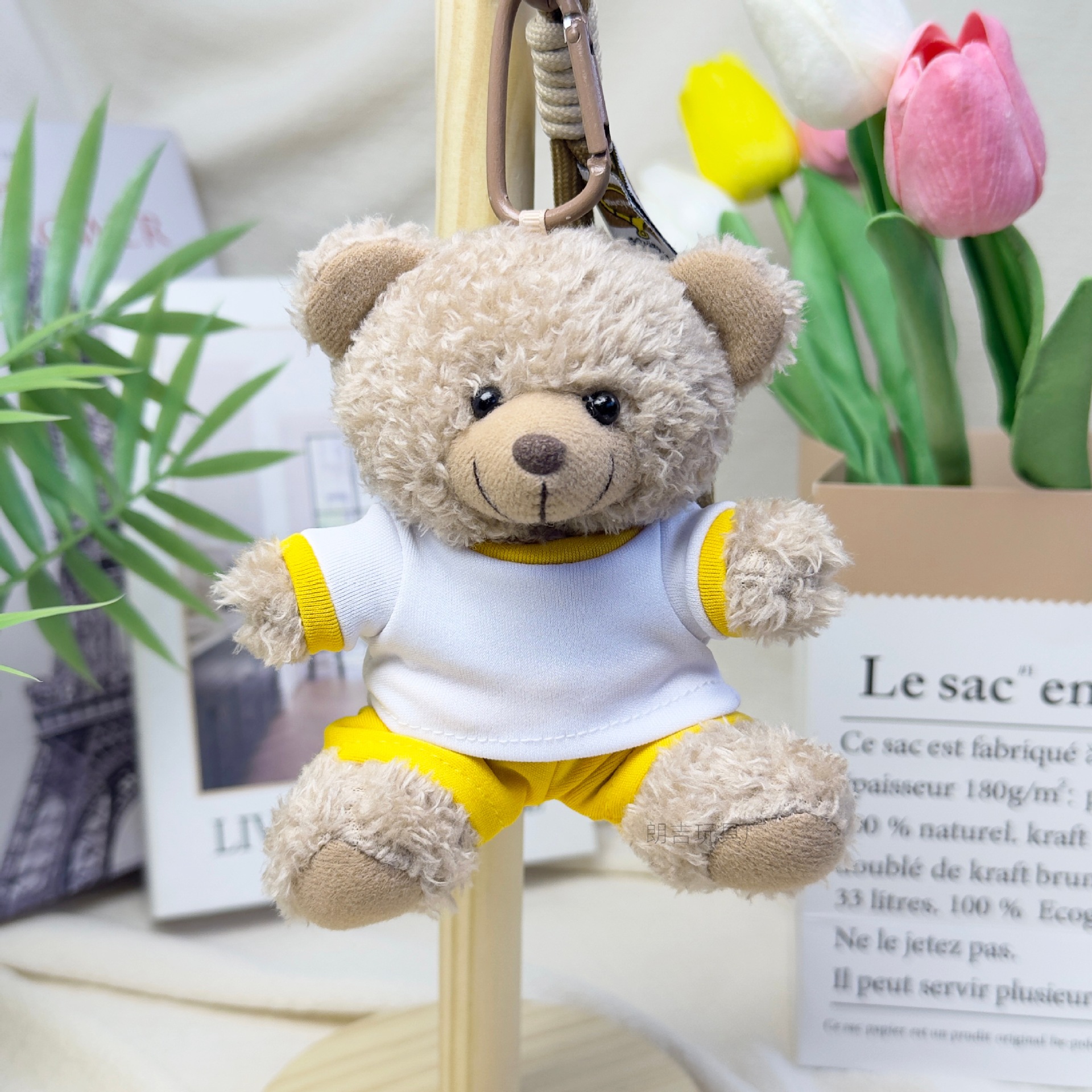 Equipo de la Copa del Mundo vestido osos colgante llavero creativo pequeño regalo muñeca peluche bolsa colgante impresión LOGO