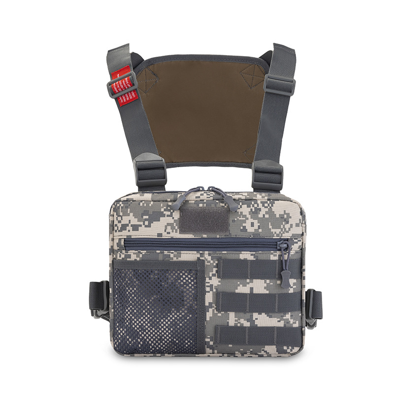 2025 nuevo chaleco funcional bolsa de chaleco de camuflaje para hombres mochila táctica de Camping ropa de trabajo motocicleta bolsa de pecho para hombres al por mayor