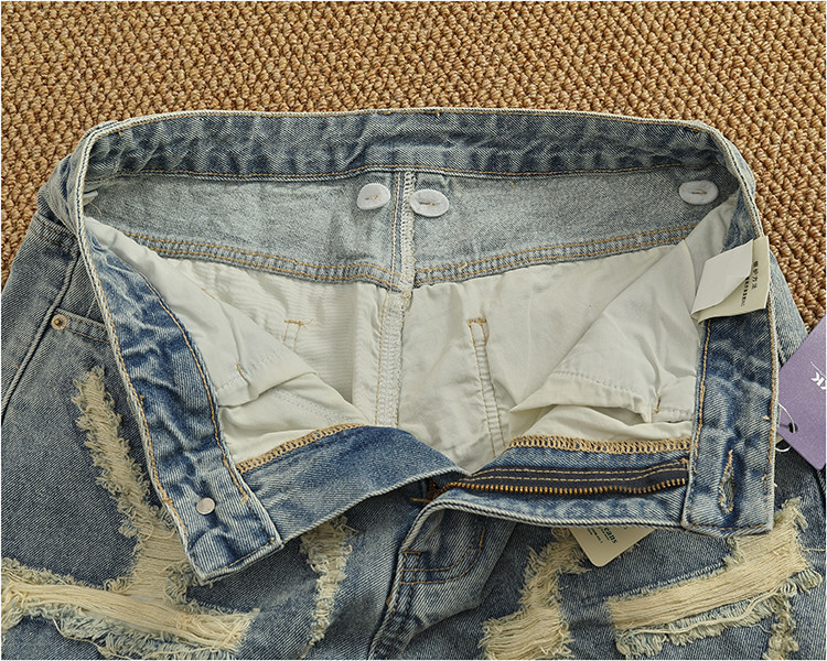Men's Light Blue Distressed Denim Shorts Relaxed Fit Casual Summer Shorts 5-Inch Inseam_viptrois.com