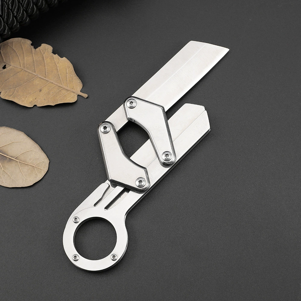 Outdoor mechanical folding tool convenient folding knife high hardness multifunctional push form fruit express knife