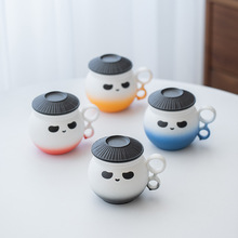 陶瓷马克杯茶水分离功夫熊猫水杯带过滤企业伴手礼logo制定办公杯