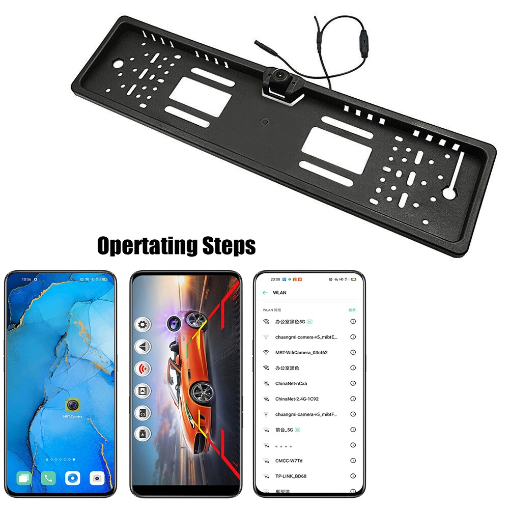 Трансграничная Германия Россия горячие продажи Европейская Рамка номерного знака мобильный телефон беспроводной Wi-Fi реверсивная водонепроницаемая автомобильная камера