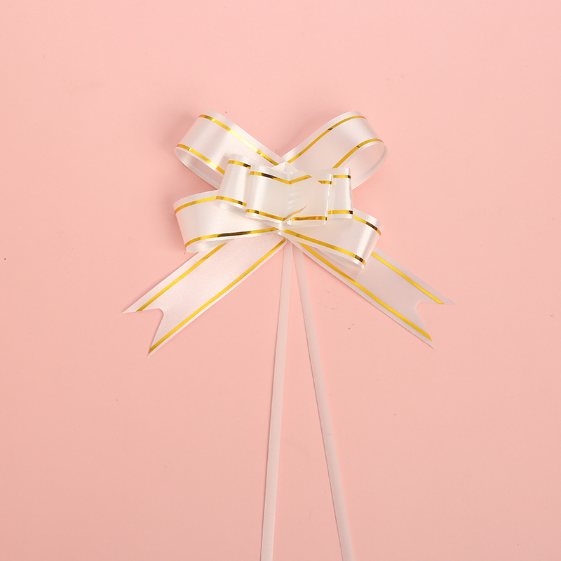 Borde dorado mano tire flor arco cinta regalo embalaje tire flor suministros de la sala de bodas boda decoración del coche de la boda tire Flor al por mayor