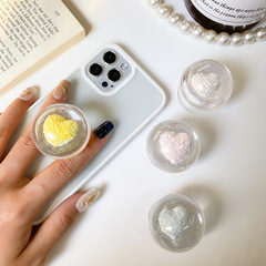 透明愛心球形手機氣囊支架桌面懶人支撐架水晶球小眾氣墊創意簡約