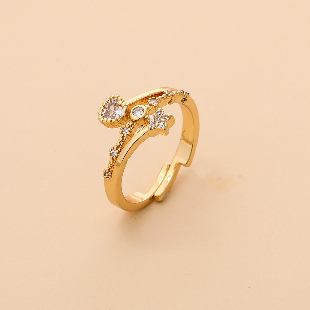 Bague En Forme De Coeur Fleur Ronde En Gros display picture 3