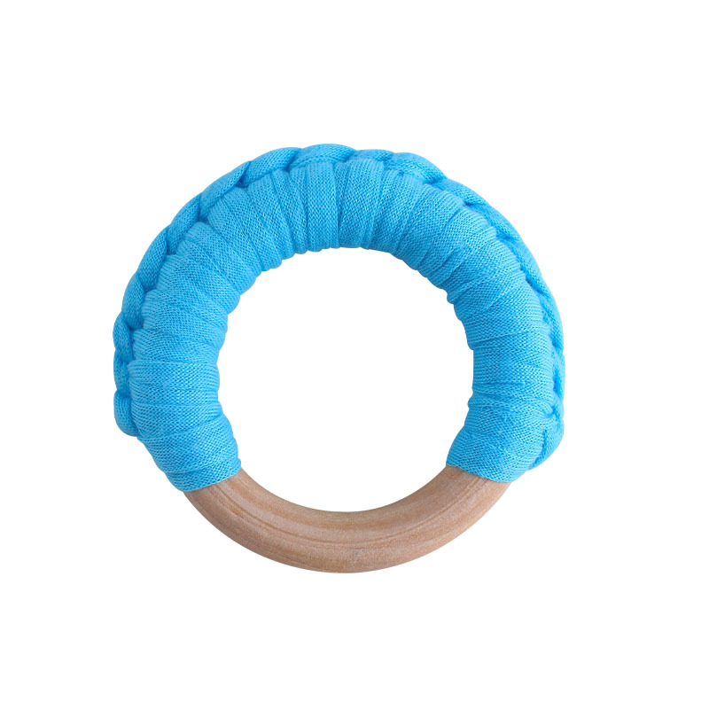Bebé de madera mano ejercicio agarre juguete nuevo hecho a mano algodón cuerda tejida niños molar juguete mordedor