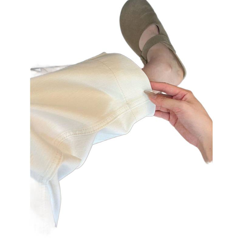 Blanco nueve pantalones rectos jeans para mujeres 2026 nueva primavera pequeña gran tamaño gordo mm delgado pantalones de tubería de cigarrillo de piernas anchas image 5