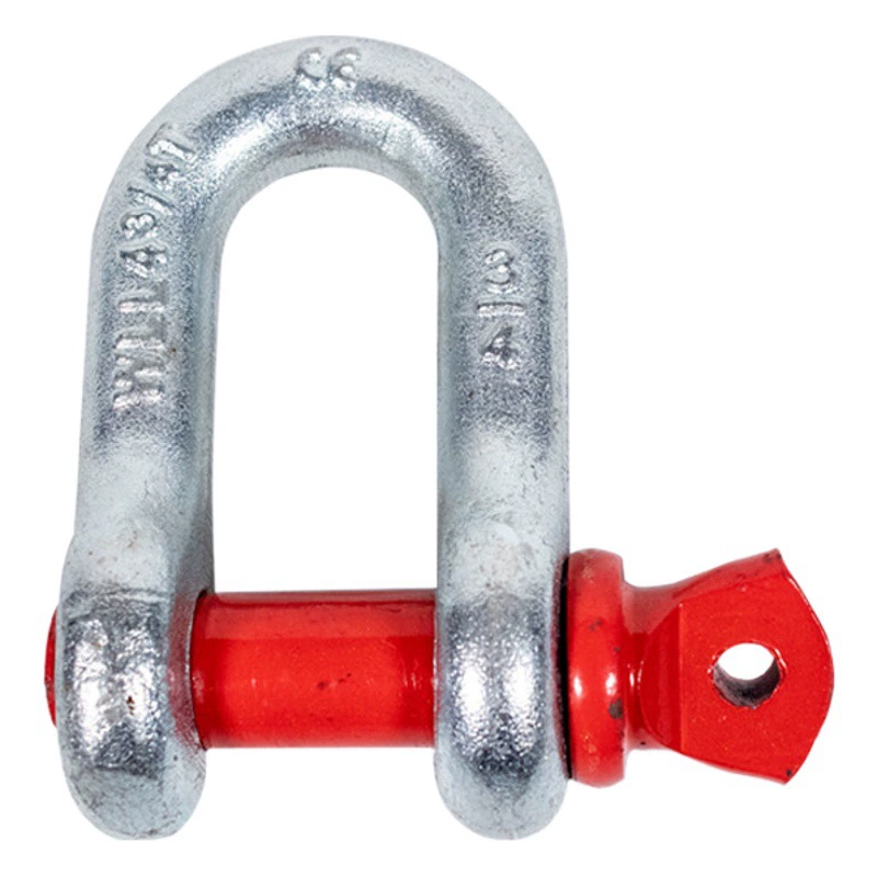 Американский такелажный крюк в форме буквы D с прочностью в 6 раз превосходящей стандартную усиленную пряжку национального стандарта, D-образное подъемное кольцо для такелажных работ, U-образный оцинкованный такелажный крюк.