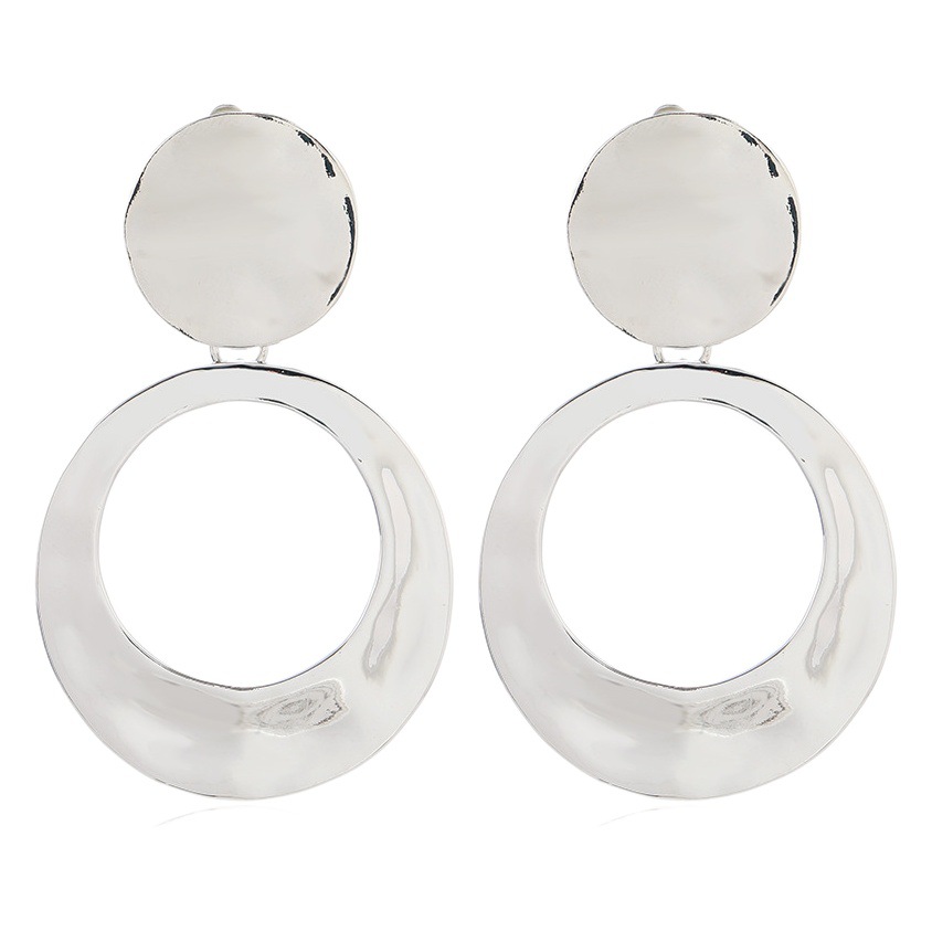 Joyería transfronteriza europea y americana amazona venta caliente tendencia de la moda nueva aleación geométrica exagerada electroplated pendientes de clip de oreja para las mujeres