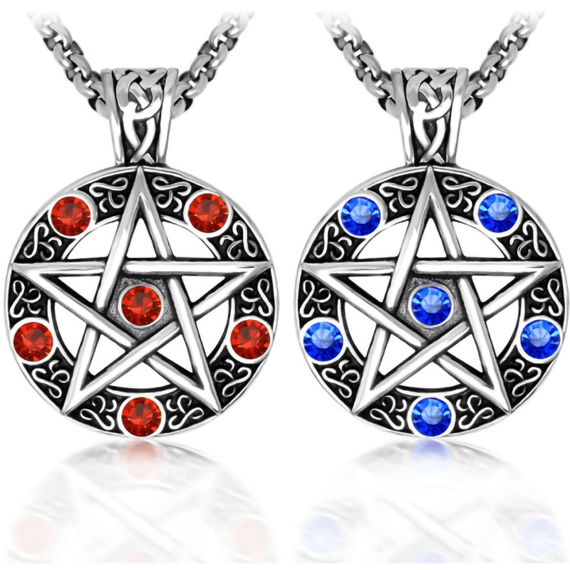 2023 Mysterious Power Universe Energy Five pointed Star Titanium Steel Pendant Men's and Women's Fashion Personality_voghion.com