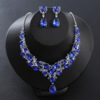 Accessory for bride, set, crystal, necklace and earrings, decorations, suitable for import, with gem