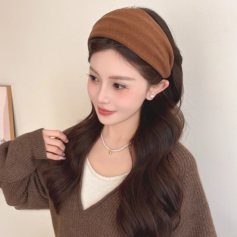 Cinturón de cabello para mujeres, máscara especial para lavar la cara, banda de cabello de borde ancho, banda de cabello antideslizante de alta calidad, banda de cabello de red roja, nuevo tipo de banda de lavado